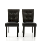 Chaise d'appoint Lerc contemporaine en similicuir touffeté expresso