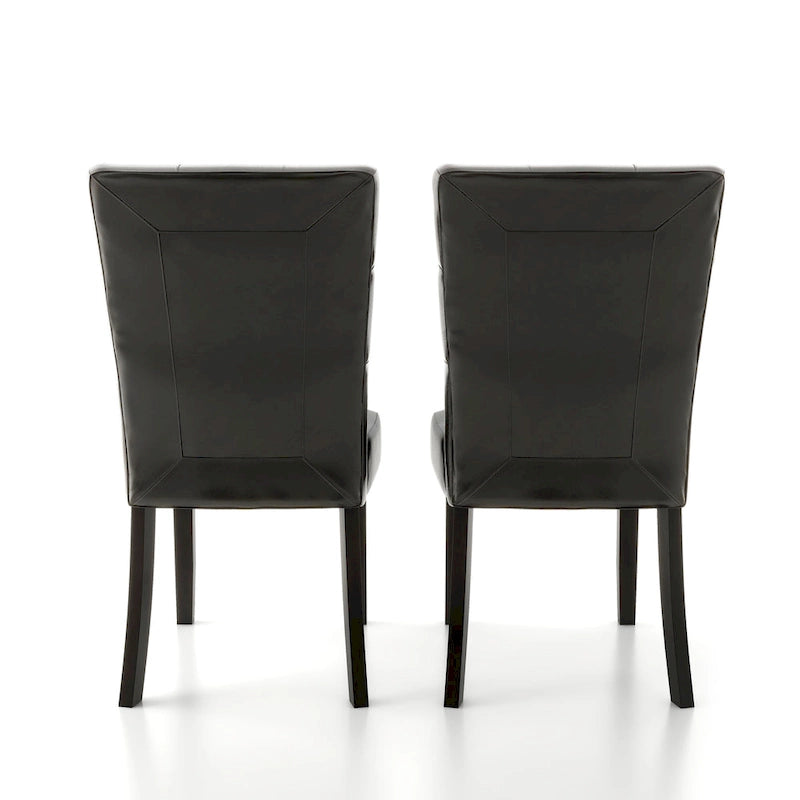 Chaise d'appoint Lerc contemporaine en similicuir touffeté expresso