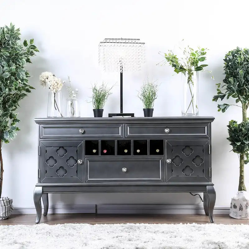 Buffet et vaisselier en bois Mora Glam de 60 pouces