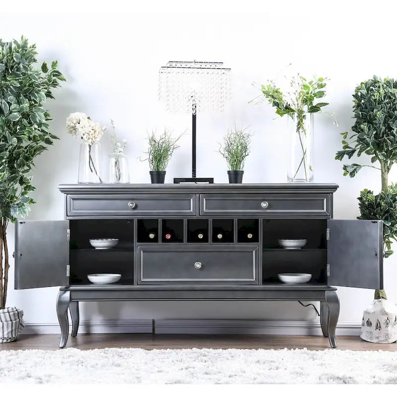 Buffet et vaisselier en bois Mora Glam de 60 pouces
