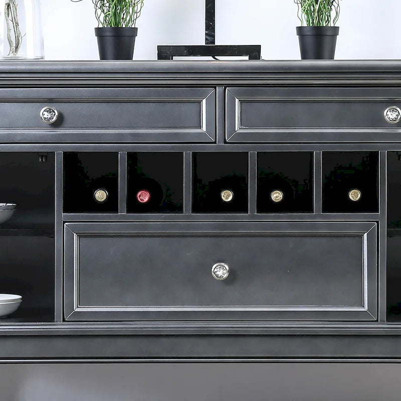 Buffet et vaisselier en bois Mora Glam de 60 pouces