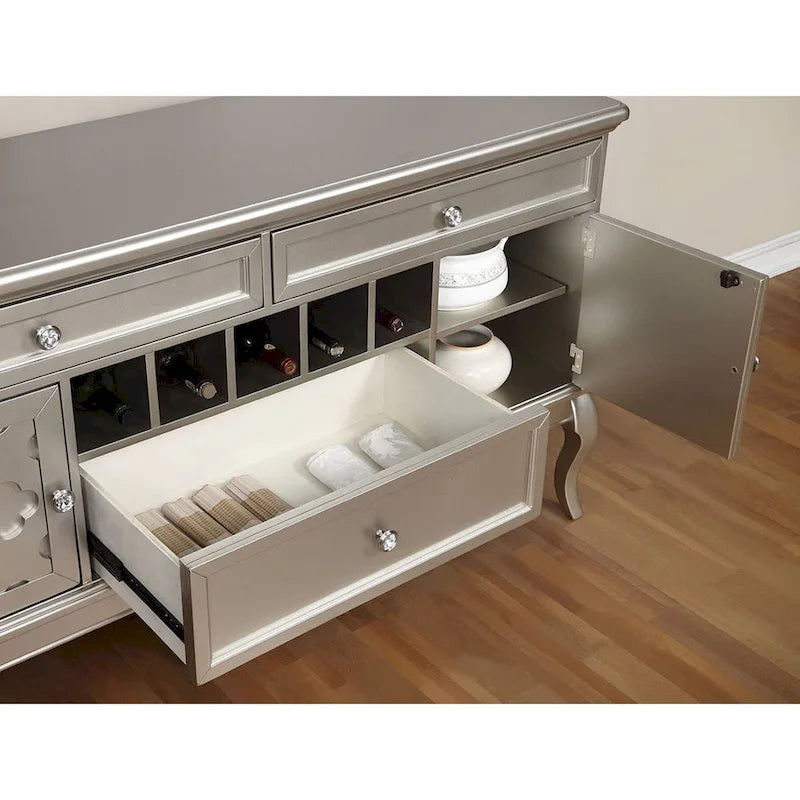 Buffet et vaisselier en bois Mora Glam de 60 pouces