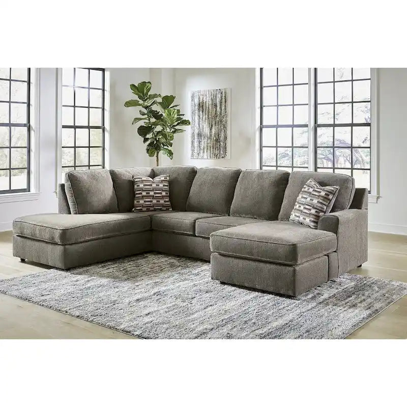 Canapé d'angle O'Phannon Putty avec méridienne - 125W x 86D x 38H