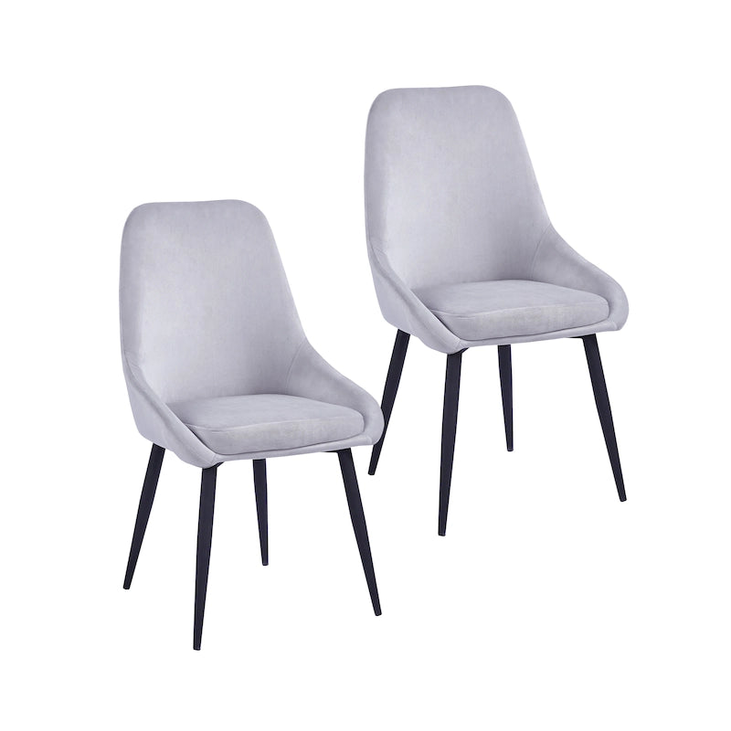 Chaises de salle à manger Fern, revêtement en velours, pieds en acier