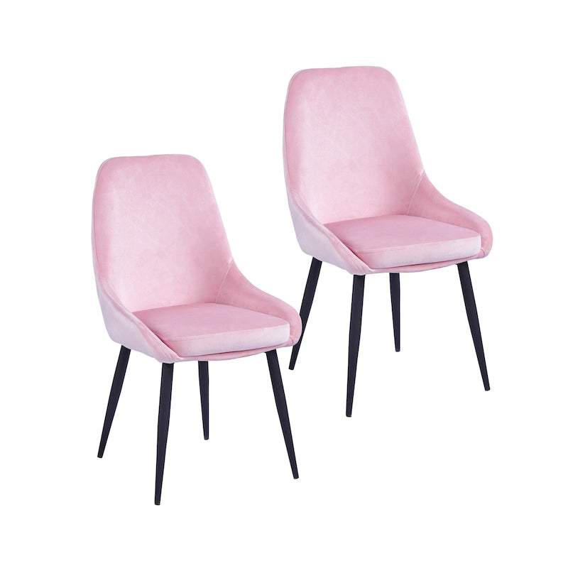 Chaises de salle à manger Fern, revêtement en velours, pieds en acier