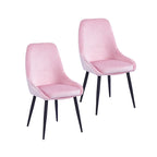 Chaises de salle à manger Fern, revêtement en velours, pieds en acier