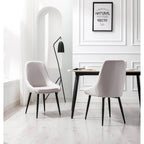  Fern Dining Chairs Set of 2, Velvet Upholstery, Steel Legs