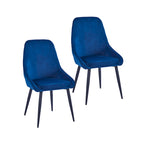 Chaises de salle à manger Fern, revêtement en velours, pieds en acier