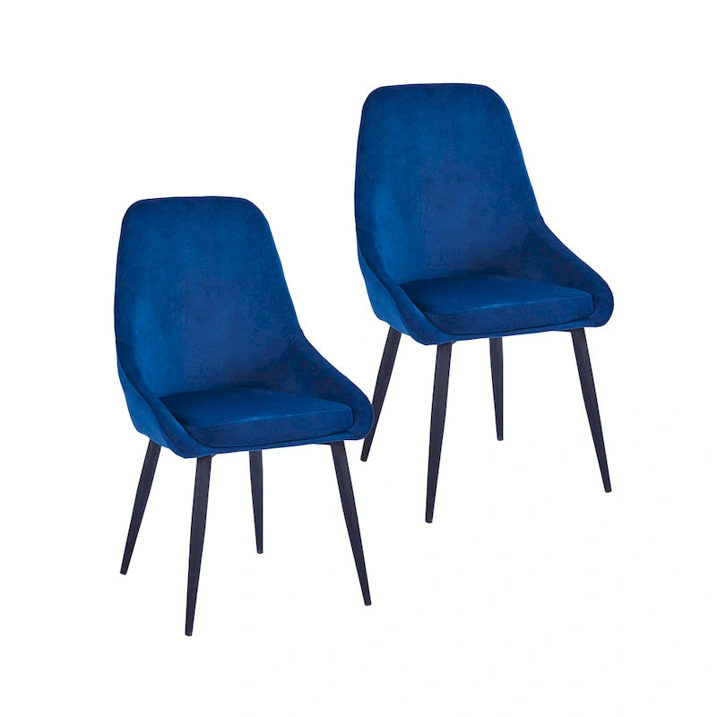 Chaises de salle à manger Fern, revêtement en velours, pieds en acier