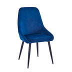 Chaises de salle à manger Fern, revêtement en velours, pieds en acier