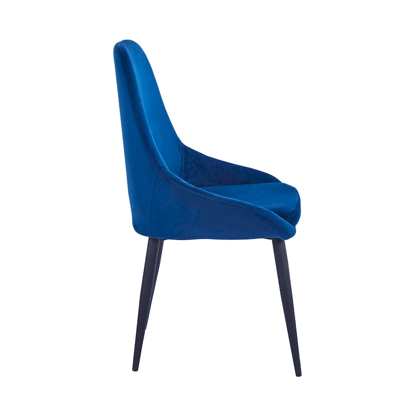 Chaises de salle à manger Fern, revêtement en velours, pieds en acier