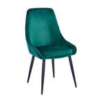 Chaises de salle à manger Fern, revêtement en velours, pieds en acier