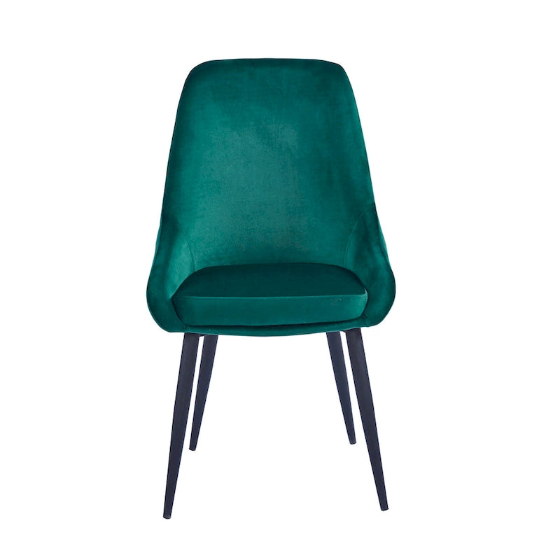Chaises de salle à manger Fern, revêtement en velours, pieds en acier