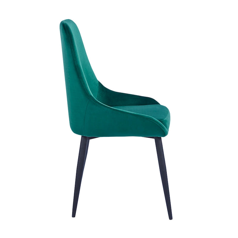 Chaises de salle à manger Fern, revêtement en velours, pieds en acier