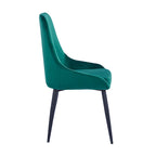 Chaises de salle à manger Fern, revêtement en velours, pieds en acier