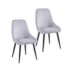Chaises de salle à manger Fern, revêtement en velours, pieds en acier
