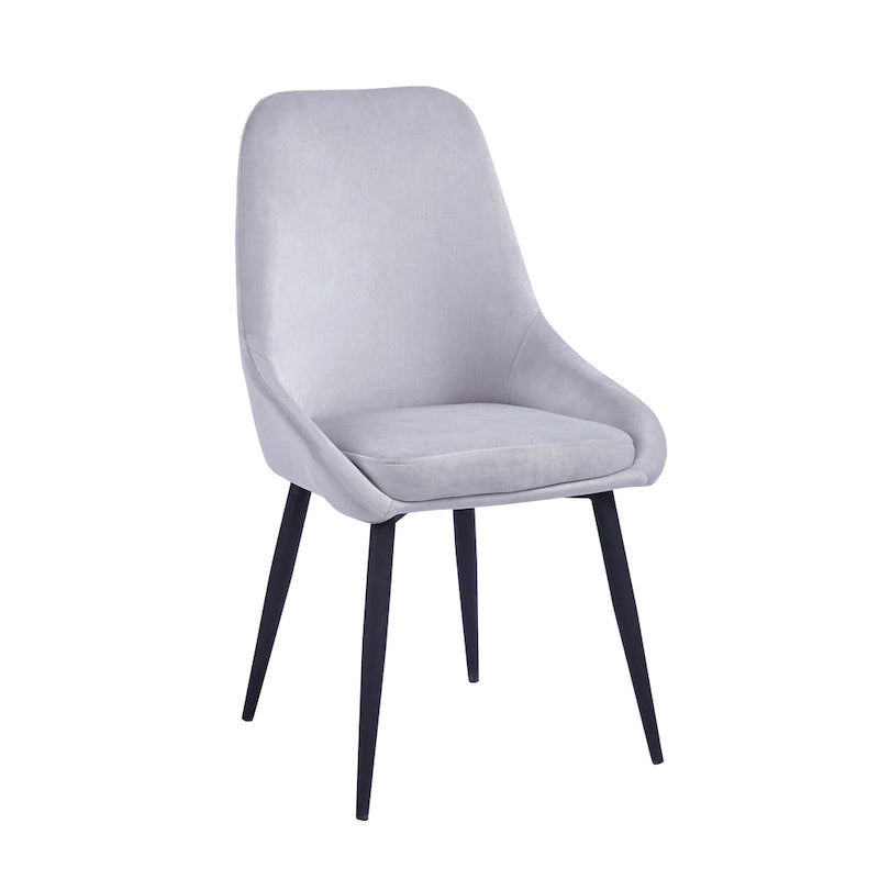 Chaises de salle à manger Fern, revêtement en velours, pieds en acier