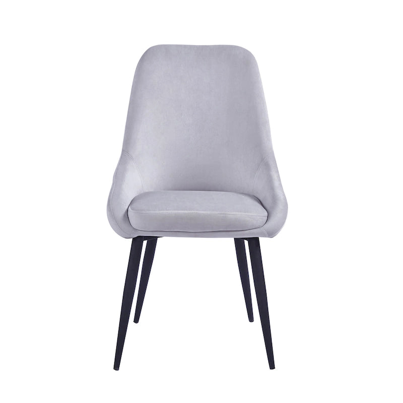 Chaises de salle à manger Fern, revêtement en velours, pieds en acier