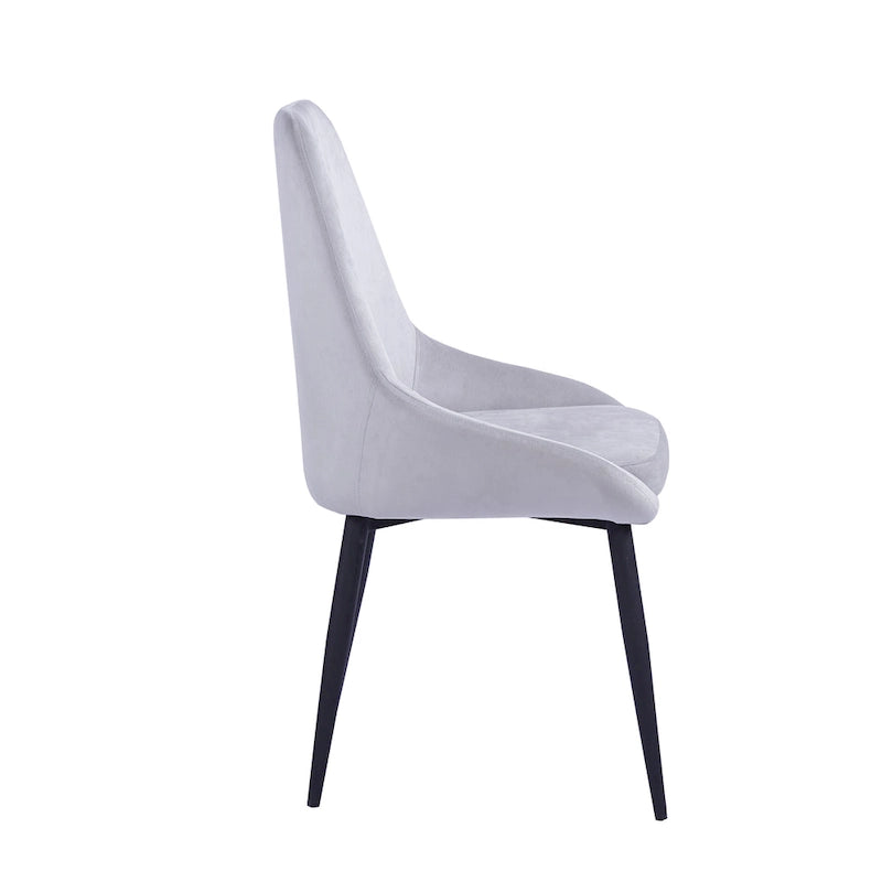 Chaises de salle à manger Fern, revêtement en velours, pieds en acier