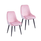 Chaises de salle à manger Fern, revêtement en velours, pieds en acier