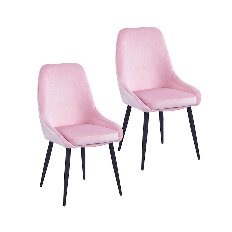 Chaises de salle à manger Fern, revêtement en velours, pieds en acier