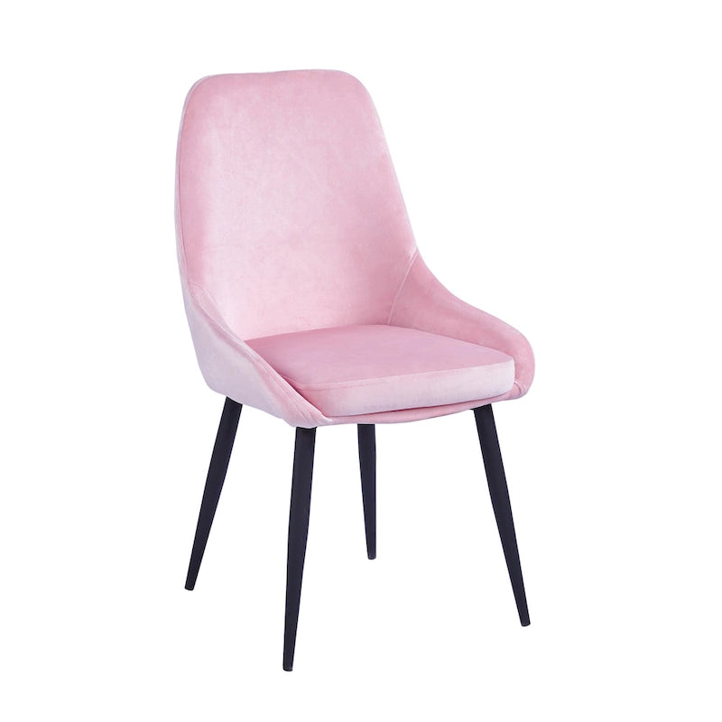 Chaises de salle à manger Fern, revêtement en velours, pieds en acier