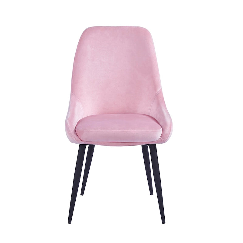 Chaises de salle à manger Fern, revêtement en velours, pieds en acier