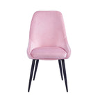Chaises de salle à manger Fern, revêtement en velours, pieds en acier