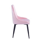 Chaises de salle à manger Fern, revêtement en velours, pieds en acier