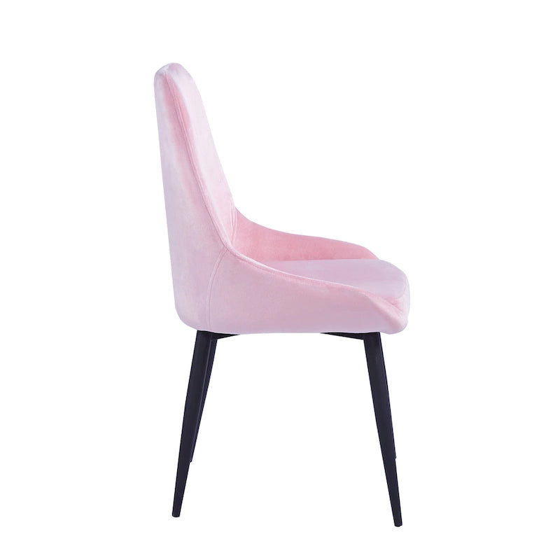Chaises de salle à manger Fern, revêtement en velours, pieds en acier
