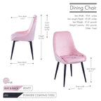 Chaises de salle à manger Fern, revêtement en velours, pieds en acier