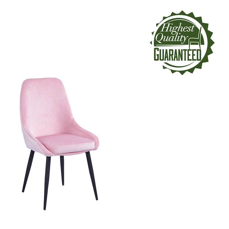 Chaises de salle à manger Fern, revêtement en velours, pieds en acier