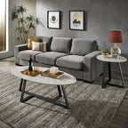 Jurmala Glossy Sintered Stone with Grey Metal Base Tables by 