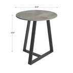 Tables Jurmala en pierre frittée brillante avec piètement en métal gris