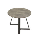 Tables Jurmala en pierre frittée brillante avec piètement en métal gris