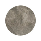 Tables Jurmala en pierre frittée brillante avec piètement en métal gris