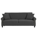 Canapé 73 po avec bras roulés et clous décoratifs, causeuse rembourrée