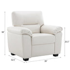 Fauteuils d'appoint rembourrés en similicuir pour le salon