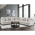 Loty Contemporary Beige Chenille Symmetrical L-Shaped Sectional by 