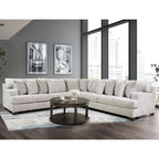 Loty Contemporary Beige Chenille Symmetrical L-Shaped Sectional by 