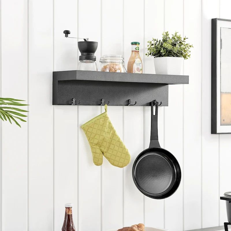 Porte-manteau mural Danya B. avec étagère décorative et crochets