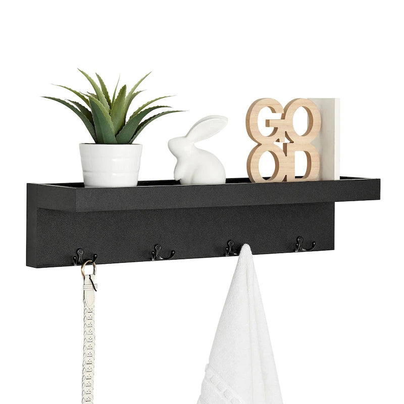 Porte-manteau mural Danya B. avec étagère décorative et crochets