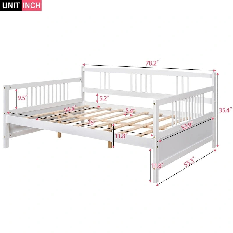 Lit plateforme en bois Hjalta de 25 cm, style mid-century