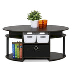 Table basse ovale Astor en noyer