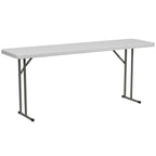 Table de formation pliable en plastique de 45,7 cm L x 182,9 cm P, surface blanche granitée