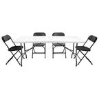 Lot de 4 chaises pliantes en plastique, chaise d'événement intérieure/extérieure, cadre en acier portable et empilable, chaises commerciales