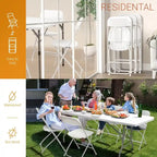 Lot de 4 chaises pliantes en plastique, chaise d'événement intérieure/extérieure, cadre en acier portable et empilable, chaises commerciales