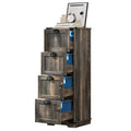 Meuble de classement vertical rustique en bois à 4 tiroirs avec armoire de rangement verrouillable