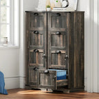 Meuble de classement vertical rustique en bois à 4 tiroirs avec armoire de rangement verrouillable