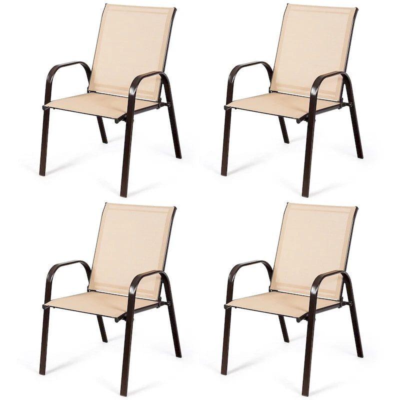 Chaises de patio, jardin, terrasse, cour avec accoudoir - Voir les détails